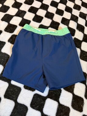 wonder nation Navy & Mint Green Elastic Waist Swim Shorts
